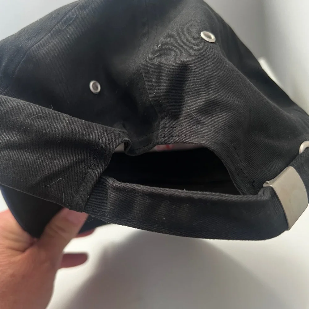 Johnny Rockets Mohegan Sun Falcon Headwear Black Embroidered Strapback Hat Cap